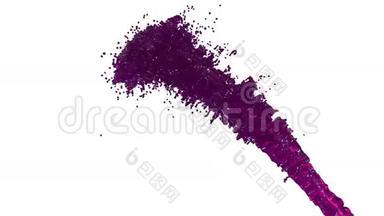 喷泉的紫色液体，如果汁在白色背景与阿尔法冰铜使用它像阿尔法通道。 第2版